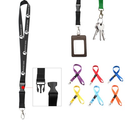 3/4" Full Color Dye-Sublimation Lanyard W/Safety Buckle Release Badge Clip