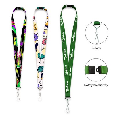 Sublimated Lanyard With J Hook And Breakaway